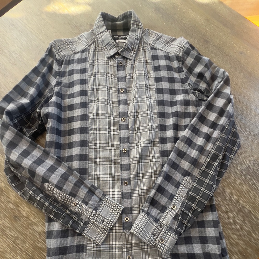Dolce & Gabbana pattern checkered shirts for men